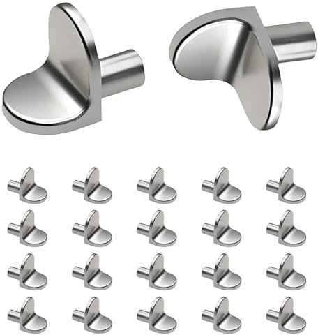 20PCS Zinc Alloy Shelf Support Pegs 5mm, L-Shaped Cupboard Shelf Pegs, Shelf Pins for Kitchen Cabinets, Wardrobes, Bookcases, Chair Trays