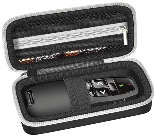 ANKHOH Case for Logitech R400 Wireless Presenter - Protective Storage Bag with Custom Fit, Zippered Pocket & Carabiner Clip for Business Presentations (Box Only) (Black)