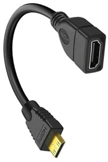 Mini HDMI till hona HDMI förlängningskabel 90 graders armbågsadapter for TV-box/stickkamera PS4 PS5 Xbox 4K 2K-konverterare kort tråddisplaykonverteringslinje(Straight)