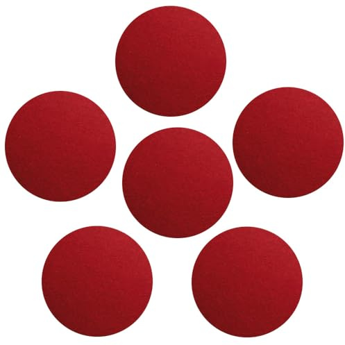 6Pcs Round Felt Cup Mats, 10cm Red Felt Coasters, Heat Resistant Coasters for Tabletop Protection