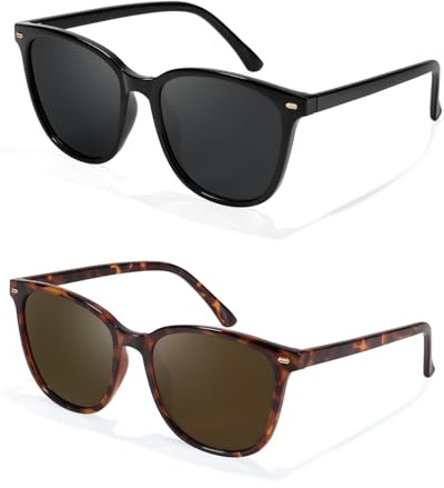 Myiaur 2 Pack Polarised Sunglasses Women Trendy for UV400 Protection