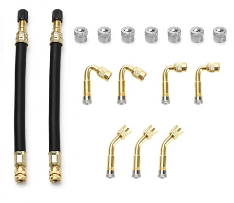 ywchoshe 17 Pcs Adaptador de Extensión de Válvula para Bicicleta y Auto