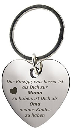 geschenke-fabrik.de Schlüsselanhänger Herz mit GravurDas Einzige was besser ist als Dich zur Mama zu haben, ist Dich als Oma meines Kindes zu haben -Muttertag oder als Geschenk zu Weihnachten