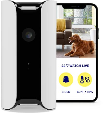 Canary Cámara de vigilancia Pro Interior | Alarma 90 dB, Monitor climático, Audio bidireccional, visión Nocturna, Alexa, Google, vigilabebés, IP WiFi