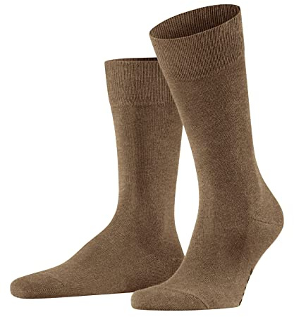 FALKE Herren Socken Family M So nachhaltige Baumwolle einfarbig 1 Paar, Braun Nutmeg Melange 5410, 43-46