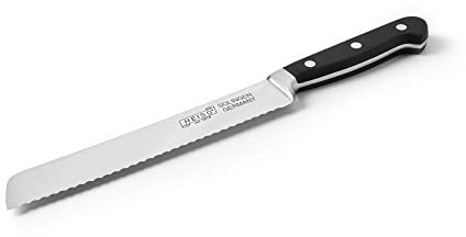 HEISO Brotmesser - handgeschmiedet in Solingen - rostfreie 21cm Klinge - Brotsäge Made in Germany” - Brotmesser Wellenschliff Klinge - extrem scharfer Brotschneider
