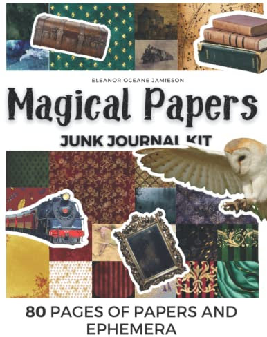 MAGICAL PAPERS: Scrapbook and junk journal kit with dark academia and wizard school theme | Witch grimoire collection for scrapbooking and journaling ... | Scrap book ephemera for Halloween crafts