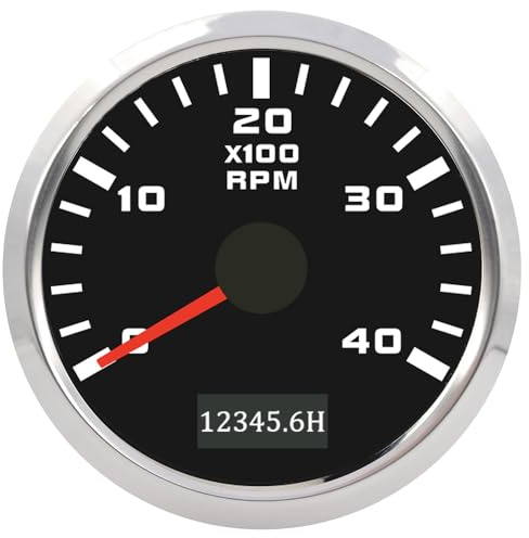 ELING 52 mm varvräknare 0-4000 varv/min varvräknare med 7 färger bakgrundsbelysning 12V 24V 24V för traktorer och fartyg