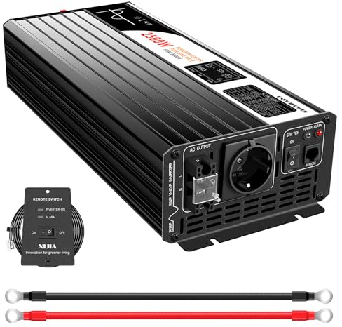 2500W xijia växelriktare LCD 24V ren sinus till AC 230V 50HZ solomvandlare för hem bil (DC 24 V (räckvidd 20V–30V) 2500W)