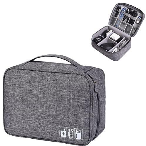 Kabeltasche, Kabel Organizer Tasche, Kabel Organizer Reise, Reise Elektronik Tasche, Ladekabel Organizer, Travel Organizer, ladekabel Tasche, Elektronik Zubehör Organizer(Grau)
