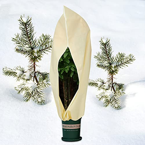 Pflanzenvlies-Frostschutzabdeckung, Pflanzen-Frostschutzabdeckungen, wiederverwendbare Winter-Pflanzenabdeckungen mit Reißverschluss und Kordelzug, Vliesstoff-Gartenvlies-Frostschutz, beige Pflanzenab