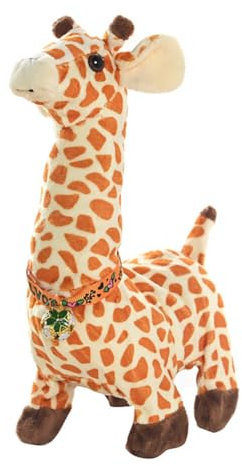 JAWSEU Interaktives Plüschtier Plüsch Giraffe, Elektronische Haustiere Plüsch Giraffe Elektrisch Spielzeug Giraffe Kuscheltier für Kinder Mit Gehen Bellen Schwanzwedeln Kinder Mädchen Junge Geschenk