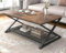 LVB Couchtisch Rechteckig, Wohnzimmertisch mit Stauraum, Wohnzimmer möbel, Sofatisch Beistelltisch Holz und Metall für Wohnzimmer, Vintage Retro Möbeldesign,100 x 60 x 45 cm