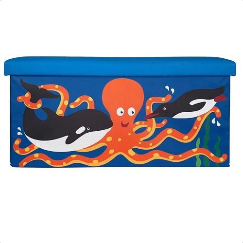 WIESEN.design Baule giocattolo MEER 54L (1 pezzo), portata fino a 150 kg, scatola per giocattoli con coperchio, panca per bambini con vano portaoggetti, contenitore per giocattoli, panca per bambini