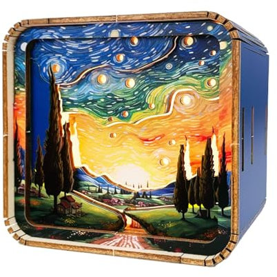 Lampada da Tavolo regolabile, Puzzle di Cartoni animati 3D,Giocattoli di Puzzle di Paesaggio Educativo | Giocattoli sensoriali Portatili, Lampada da Tavolo regolabile per Camera da , Soggiorno