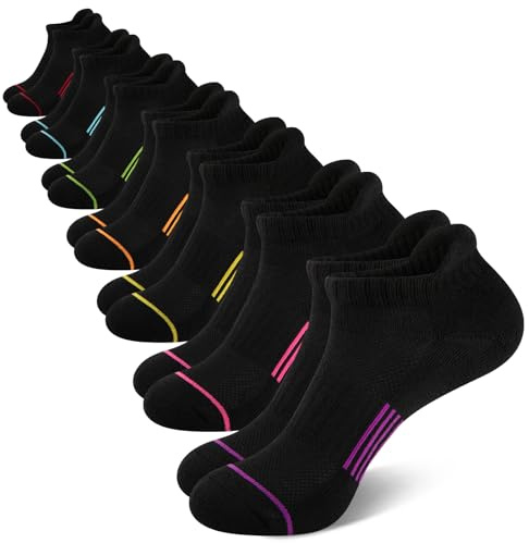 Heatuff 7 Pairs Womens Ankle Socks Athletic Cushioned Anti-Blister Running Low Cut Socks with Tab