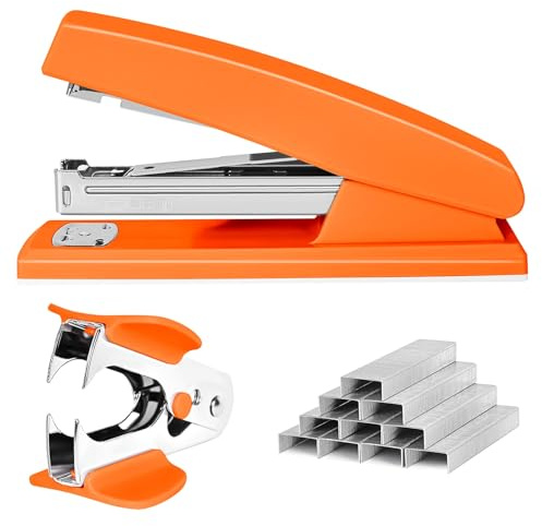 Stapler 25 Sheet Capacity with 1000 Staples and Staple Remover, Orange