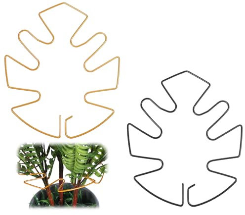 Prasacco Monstera Lot de 2 tuteurs pour plantes grimpantes - Feuille Monstera - Pour tuteur - Crochets en métal pour soutenir les tiges de plantes grimpantes - Pour plantes d'intérieur et d'extérieur