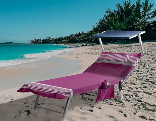 SUSANNA HOME DESIGN Telo Mare con Tasche e Cuscino Gonfiabile - Teli da Mare/Piscina Palau - Teli Mare Cotone 100%, Elastici di fissaggio Laterali e Sacca (Vinaccia)