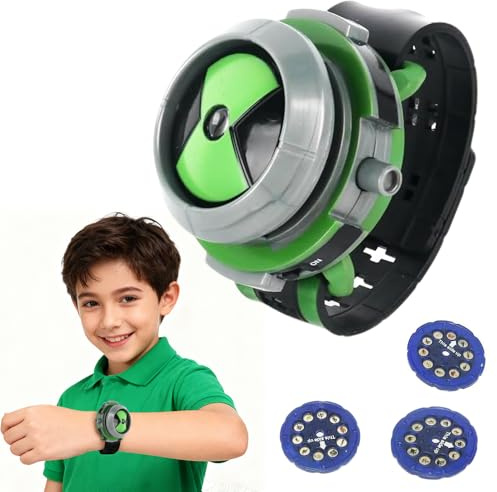 Nzkeuf Orologio con proiettore per Bambini, Orologio da Polso con Proiezione e 10 Diapositive Integrate, Fan Degli Anime, per Regali di Compleanno, Giochi di Ruolo per Bambini