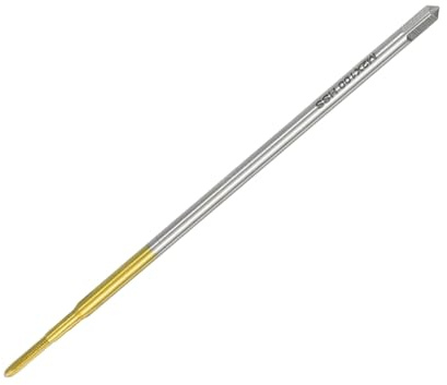 sourcing map Macho de rosca métrica M2 x 0,4 H2 de 100 mm de largo, extralargo, recubierto de titanio, acero de alta velocidad, 6542, máquina de fresado de roscado, herramienta de reparación de