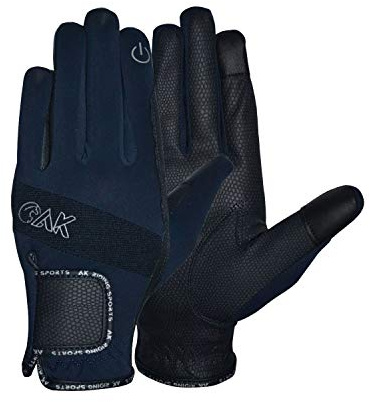 AK Embossed Champion Grip Horse Riding Gloves – Touchscreen Compatible Equestrian Gloves for Men & Women – Non-Slip, Breathable, Durable Riding Gloves AKRS-8044 (Navy, M)