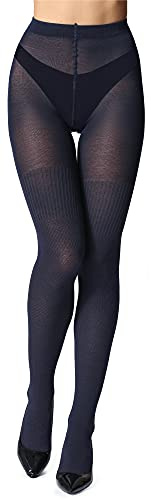 Bellivalini collant per donne caldi e coprenti collant a compressione in cotone per donne BLV-1116 (Blu Scuro, M)
