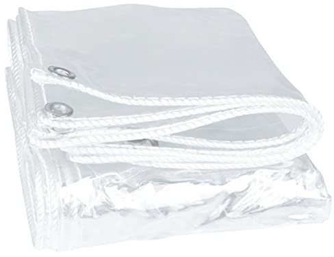 SANJIAOJIA Lona Transparente,Lona de PVC Impermeable con Ojales,Resistente Al Polvo Antiedad Lonas,Cubiertas Aislamiento Lluvia Toldos,Cubierta Vegetal Versátil para Pabellones Balcón (2.2x4m)