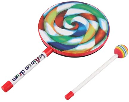 Tambor de Mano para Niños, Instrumento de Percusión de Iris Multicolor, Herramienta de Educación de Sonido Musical (8 Pulgadas)