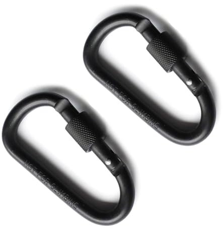 Ryaupy 2 Stücke Karabiner,Federhaken mit Schraubverschluss, Edelstahl Kettenglied Notglieder Rapid-Glied, Schnapphaken Mini Karabiner für Camping Outdoor Angeln Wandern Reisen