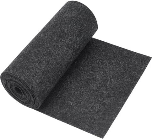 BENECREAT 3 m x 24 cm filttygrulle, mörkgrå hantverksfiltrulle för filtbordsmattor, gör-det-själv-hantverk, sömnad och lapptäcke, 2 mm tjock