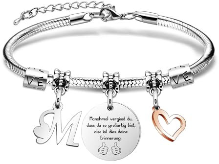 SAMORION 26 Brief Armband,Name Geschenk Inspirierende Armband,Manchmal Vergessen du,Dass Du So Großartig Bist Erinnerung Schmuck Für Frauen Geburtstagsg Armbänder für Freund Weihnachts Abschluss (M)