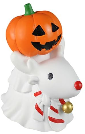 Figur | Dekokürbis | Halloween-Kürbisse im Sattel eines Hirsches Dekor | -Tischdekoration Halloween | Weihnachtskürbisse | Sammelfiguren für In