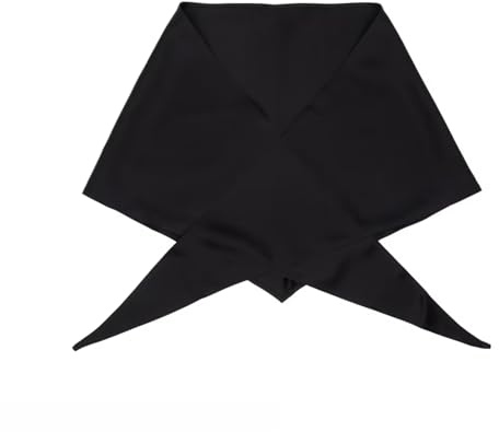 Satin Plain Triangle Scarf – Black | Silky Smooth, Elegant & Versatile Headscarf, Hair Wrap, Neck Scarf, Durag Alternative, Luxury Soft & Breathable, Stylish & Lightweight for Everyday Wear - 9300