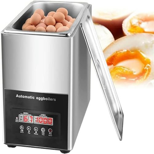 Hervidor de Huevos eléctrico, Olla automática de Acero Inoxidable con función de Calentamiento para 50 Huevos Perfectamente Blandos, medianos y Duros, luz indicadora