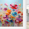 Sichtschutzfolie mit abstraktem Mohnblumen-Motiv, Aquarell, Wildblume, modern, Milchglas, Fensterfolie, dekorativ, statisch haftend, für Glas für Zuhause, 70 x 100 cm