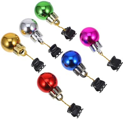 IWOWHERO 12 St Färgglada Julskäggklämmor med Glansiga Julgranskulor Hållbara Skäggdekorationer med Clips för Skägg och Mustasch Festliga Accessoarer för vid Julfester och