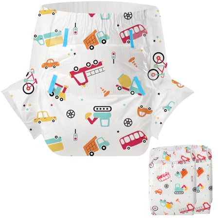 CutiePlusU Disposable Printed Nappies Diaper Sample 2 Count for Men Women M