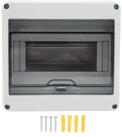 Adfaga Scatola interruttore automatico Custodia elettrica a montaggio superficiale IP65 a 8 vie con copertura trasparente Installazione su guida DIN per uso domestico industriale P