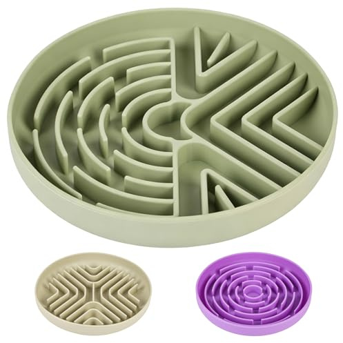 OFFCUP Ciotole per Cani, Silicone Ciotola Anti Ingozzamento, Fun Feeder Slo, Sicurezza Durevole, Per La Perdita Di Peso, Ventosa Antiscivolo, Previene Lo Strozzamento Degli Animali Domestici （Verde)