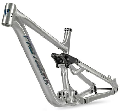 ZECHAO Cadre de VTT Tout Suspendu 27,5/29 Pouces, axe traversant 12x148 mm, débattement 150 mm, for Descente AM/DH, Freins à Disque.(Silver,S-15.5in)