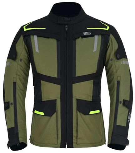 Generico Giacca Moto in Tessuto,ST 838 DRAGON H2Out 3 Strati, 4 Stagioni, Impermeabile, con Protezioni CE (IT, Testo, 4XL, Regular, Regular)