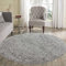 Serdim Rugs Living Room Round Shaggy Area Rugs, Polypropylene, Silver Grey, 120x120cm(4x4')
