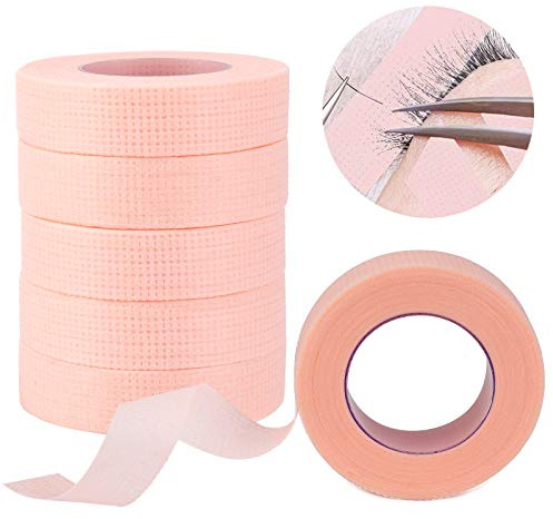 MWOOT 6 Rollos Cintas de Extensión de Pestañas,Cinta Adhesiva Microporosa Transpirable Cinta de Injerto de Pestaña de Maquillaje para Extensión de Pestaña (Rosado,9M)