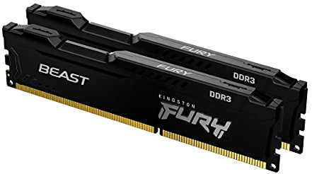Kingston FURY Beast Schwarz 16GB (2x8GB) 1600MHz DDR3 CL10 Desktop Speicher Kit mit 2 KF316C10BBK2/16