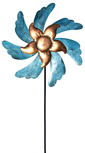 CENPEK Moulin à vent de 119,4 cm pour terrasse, pelouse et jardin qui vous permettent de ressentir différents effets visuels et de détendre votre humeur (cyan)
