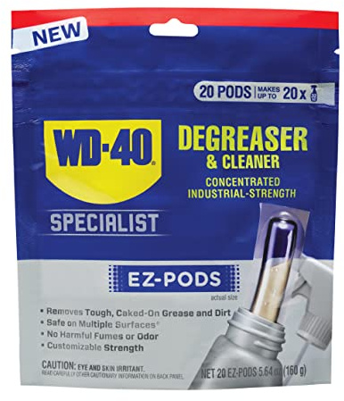 WD-40 Specialist Degreaser and Cleaner EZ-PODS, Customizable Industrial-Strength Concentrate, Multi-Surface Cleaning Solution, 1-Pack of 20 PODS