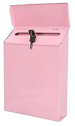 Barfeery Boîte aux lettres verrouillable - Boîte aux lettres murale avec clé - Convient pour et le bureau - Rose
