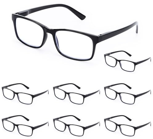 WALMXX Reading Glasses 8-Pack +2.50 Anti Blue Light for Men Women