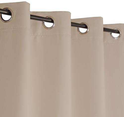 Atout Ciel Rideau occultant à œillets prêt a Poser, 135x240cm, Taupe
